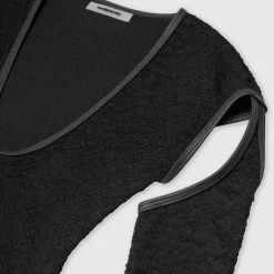 Woman Tops Shirred Cut Out Bodysuit - Black