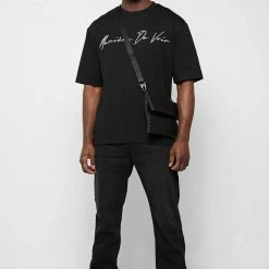 Man T-Shirts T-SHIRTS & TOPS Signature Embroidery T-Shirt - Black