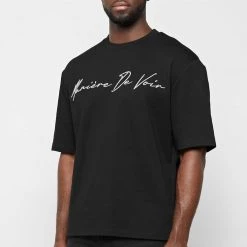 Man T-Shirts T-SHIRTS & TOPS Signature Embroidery T-Shirt - Black