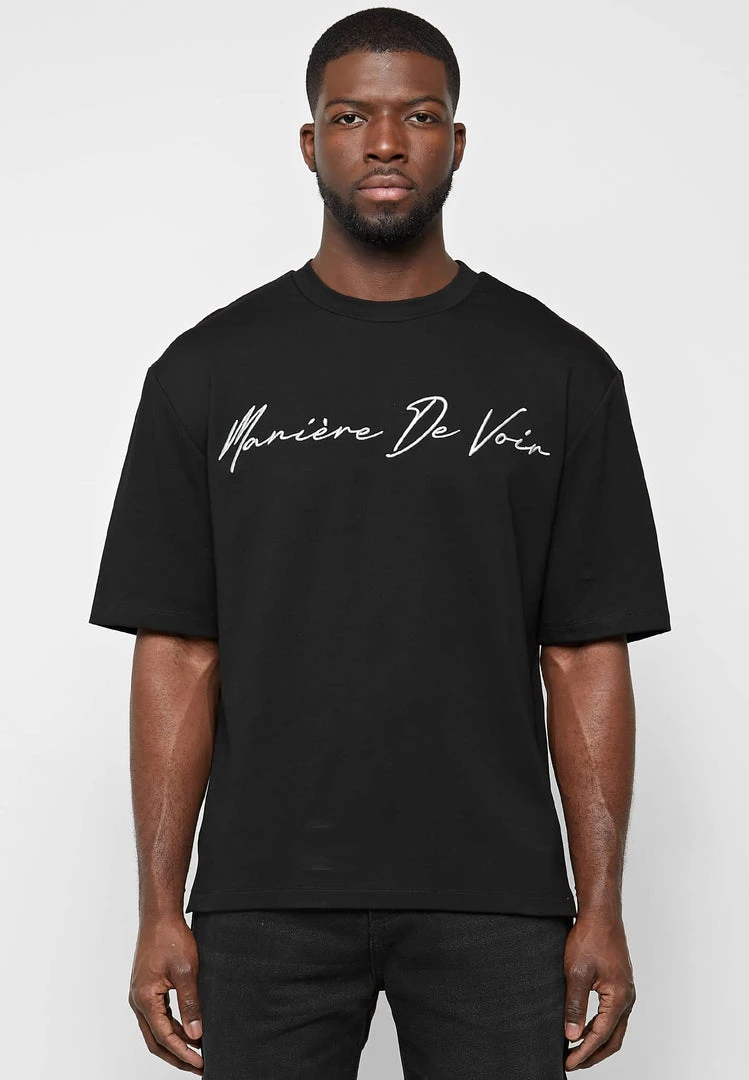 Man T-Shirts T-SHIRTS & TOPS Signature Embroidery T-Shirt - Black