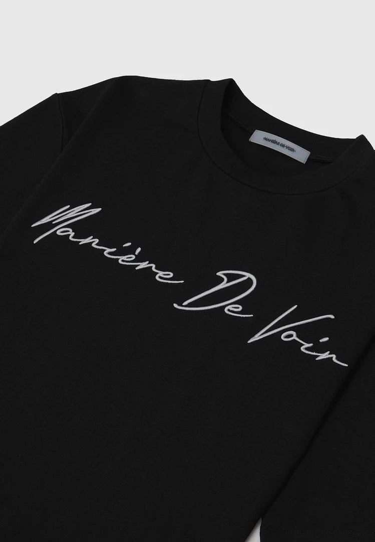 Man T-Shirts T-SHIRTS & TOPS Signature Embroidery T-Shirt - Black
