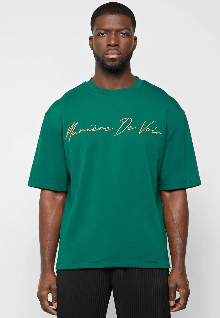 Man T-Shirts Signature Embroidery T-Shirt - Green T-SHIRTS & TOPS
