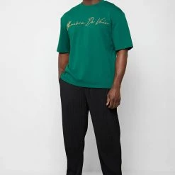 Man T-Shirts Signature Embroidery T-Shirt - Green T-SHIRTS & TOPS