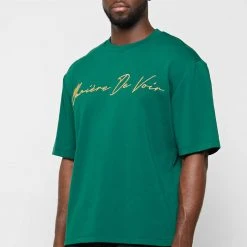 Man T-Shirts Signature Embroidery T-Shirt - Green T-SHIRTS & TOPS