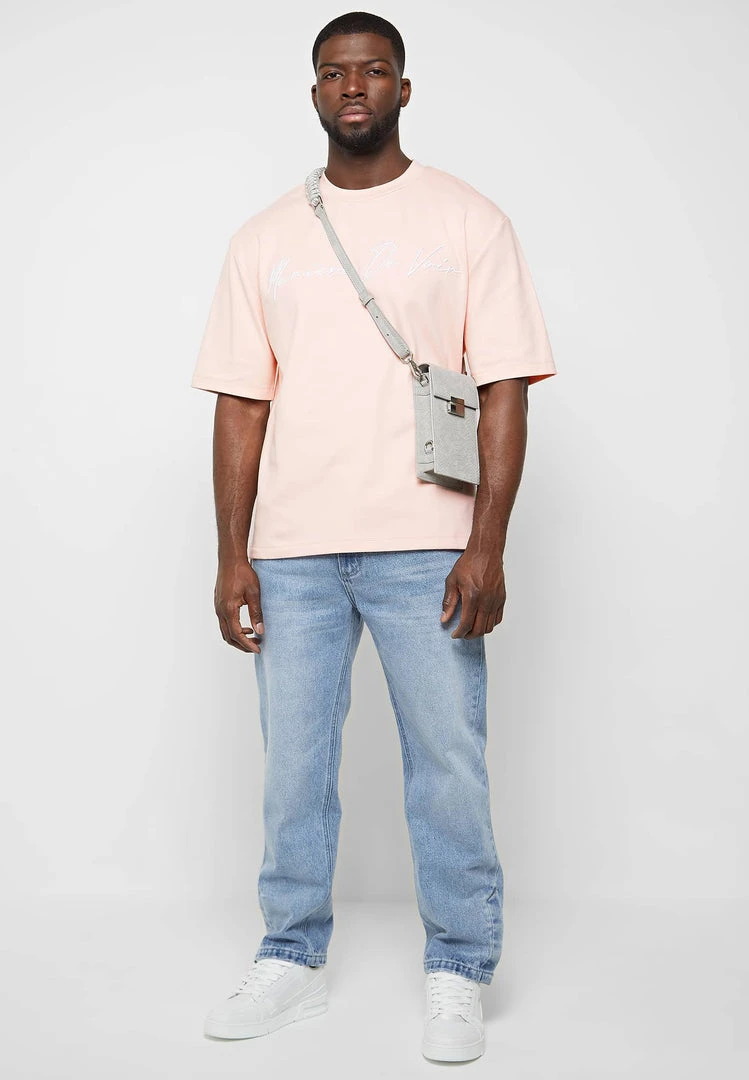 Man T-Shirts Signature Embroidery T-Shirt - Pink