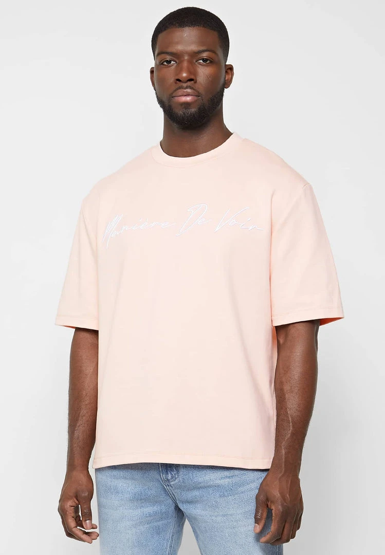 Man T-Shirts Signature Embroidery T-Shirt - Pink