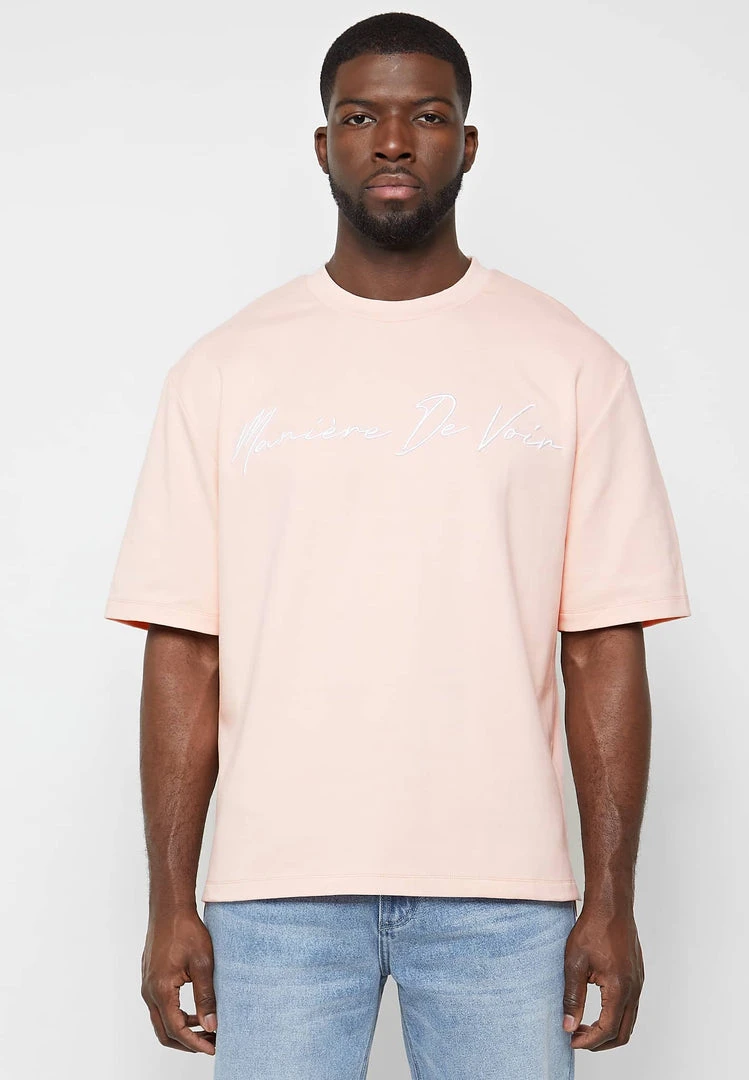 Man T-Shirts Signature Embroidery T-Shirt - Pink