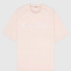 Man T-Shirts Signature Embroidery T-Shirt - Pink