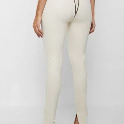 Woman Leggings Sketch High Waisted Bandage Leggings - Beige