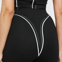 Woman Leggings Sketch High Waisted Bandage Leggings - Black