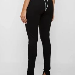 Woman Leggings Sketch High Waisted Bandage Leggings - Black