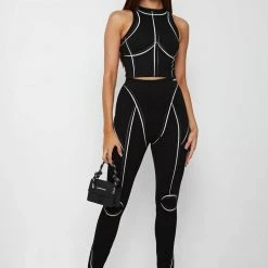 Woman Tops TOPS & T SHIRTS Sketch Racer Crop Top - Black