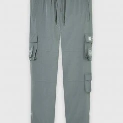 Man Casual Trousers Stamp Print Cargo Pants - Olive Green