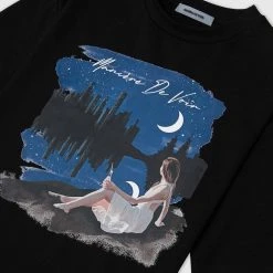 Man T-Shirts Starry Night Graphic T-Shirt - Black