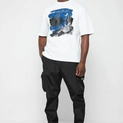 Man T-Shirts Starry Night Graphic T-Shirt - White