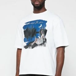 Man T-Shirts Starry Night Graphic T-Shirt - White