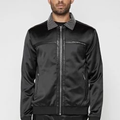 Man Jackets Studded Sateen Jacket - Black