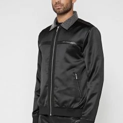 Man Jackets Studded Sateen Jacket - Black