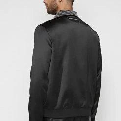 Man Jackets Studded Sateen Jacket - Black