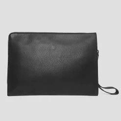 Man Accessories Suede Panel Laptop Bag - Black