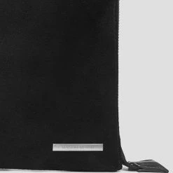 Man Accessories Suede Panel Laptop Bag - Black