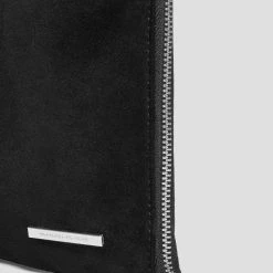 Man Accessories Suede Panel Laptop Bag - Black