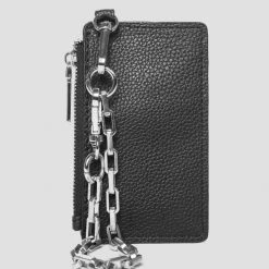 Man Accessories Suede & Grained Leather Cardholder - Black