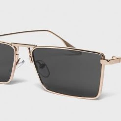 Accessories Rectangle Aviator Sunglasses - Gold