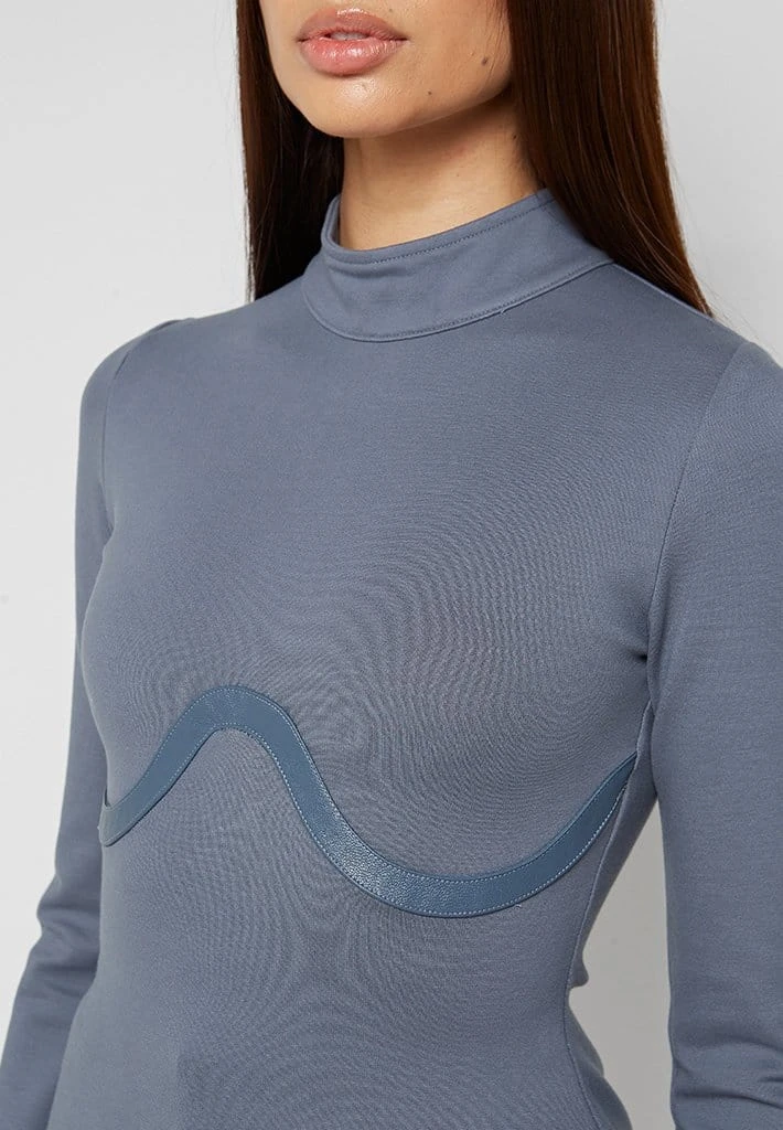 Woman Tops TOPS & T SHIRTS Suspender Detail Top - Steel Blue