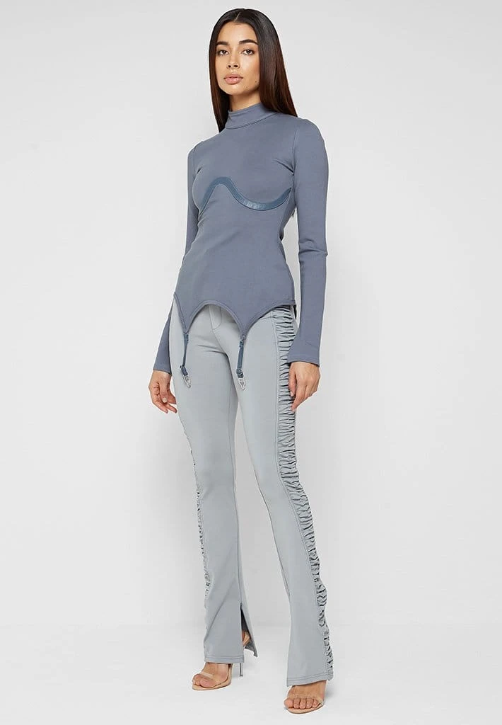 Woman Tops TOPS & T SHIRTS Suspender Detail Top - Steel Blue