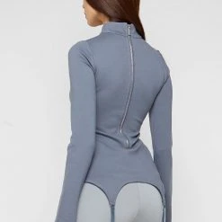 Woman Tops TOPS & T SHIRTS Suspender Detail Top - Steel Blue