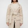 Woman Jackets OUTERWEAR Tacked Sleeve Wool Overcoat - Beige