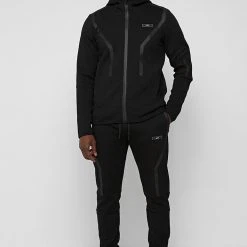 Man Tracksuit Tops TRACKSUITS Taped Tech Track Jacket - Black