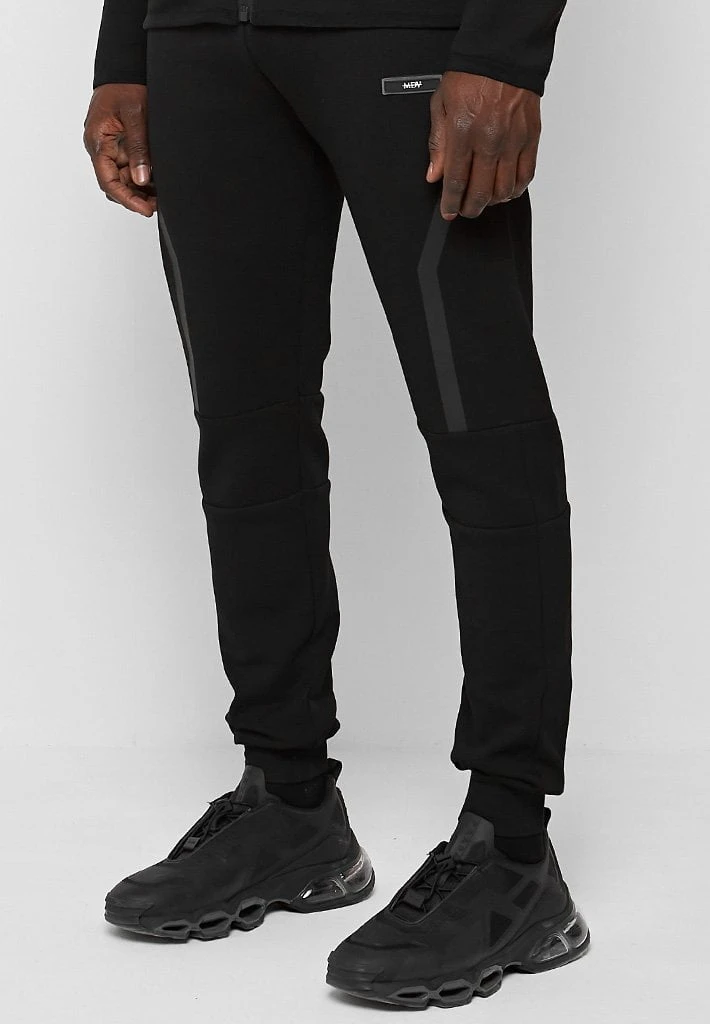 Man Tracksuit Bottoms TRACKSUITS Taped Tech Track Pants - Black