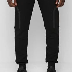 Man Tracksuit Bottoms TRACKSUITS Taped Tech Track Pants - Black