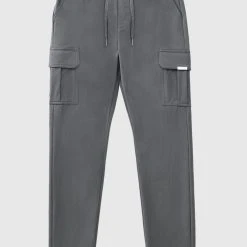 Man Casual Trousers Technical Cargo Pants - Dark Grey