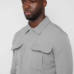 Man Jackets Technical Cargo Jacket - Light Grey CO-ORDS