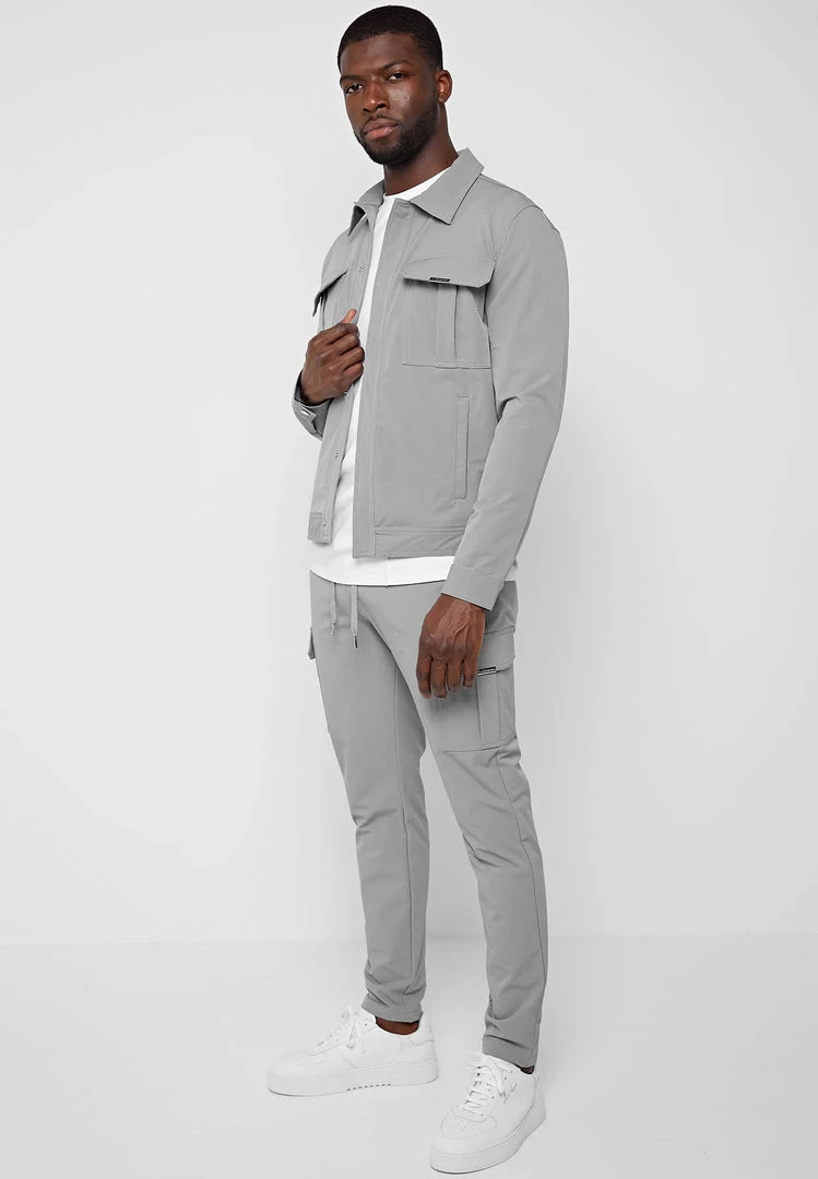 Man Jackets Technical Cargo Jacket - Light Grey CO-ORDS