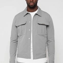 Man Jackets Technical Cargo Jacket - Light Grey CO-ORDS