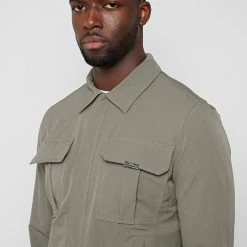 Man Jackets Technical Cargo Jacket - Olive Green CO-ORDS