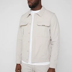 Man Jackets Technical Cargo Jacket - Stone CO-ORDS
