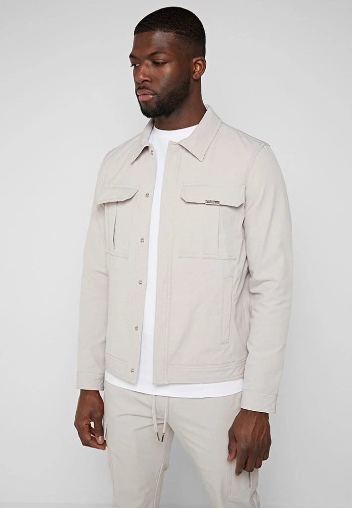 Man Jackets Technical Cargo Jacket - Stone CO-ORDS