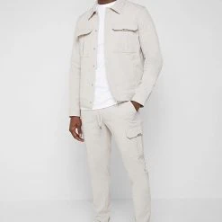 Man Jackets Technical Cargo Jacket - Stone CO-ORDS