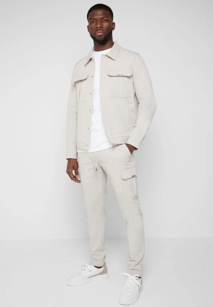 Man Jackets Technical Cargo Jacket - Stone CO-ORDS