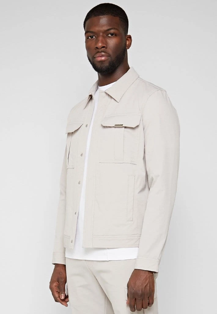 Man Jackets Technical Cargo Jacket - Stone CO-ORDS