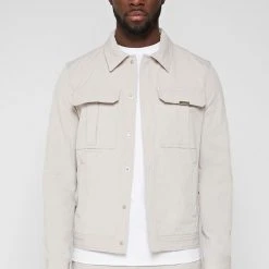 Man Jackets Technical Cargo Jacket - Stone CO-ORDS