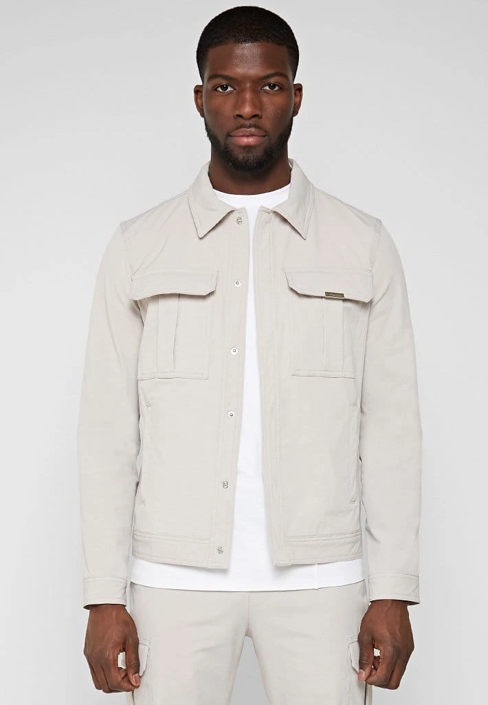 Man Jackets Technical Cargo Jacket - Stone CO-ORDS