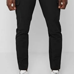 Man Casual Trousers Technical Cargo Pants - Black