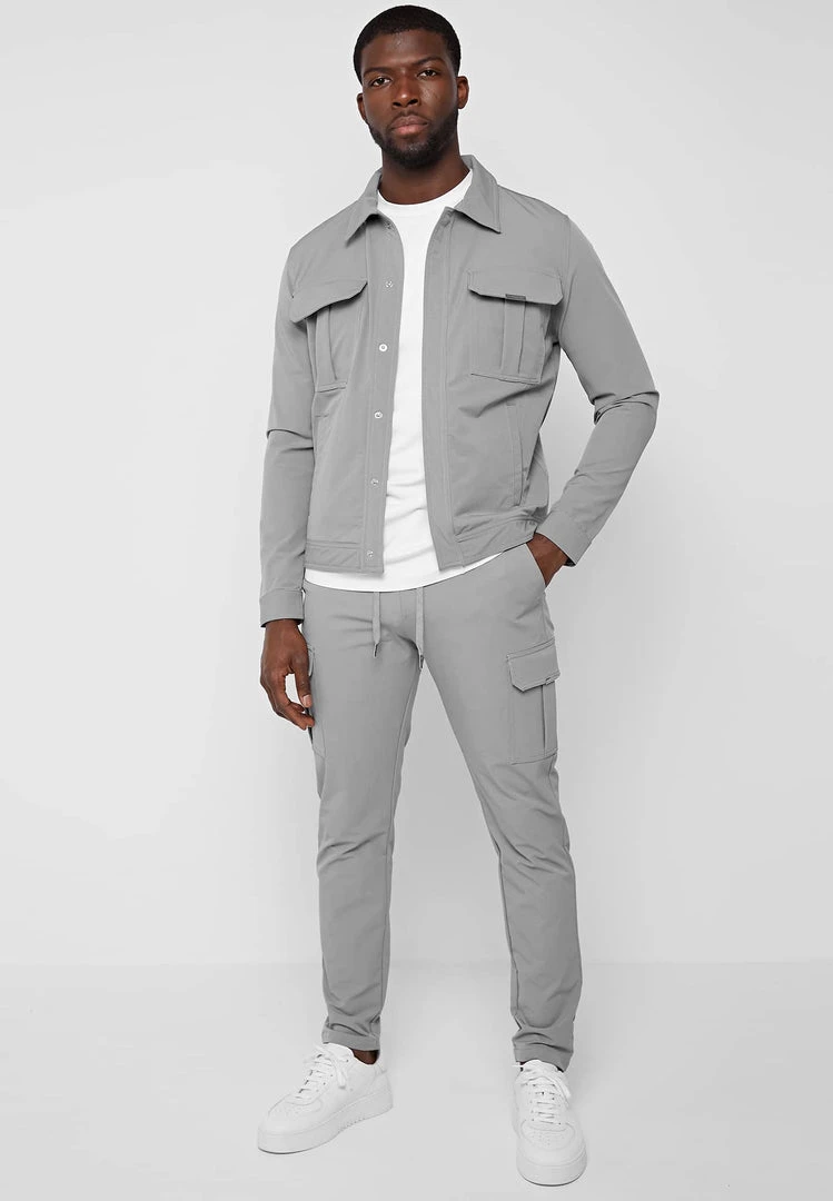 Man Casual Trousers Technical Cargo Pants - Light Grey