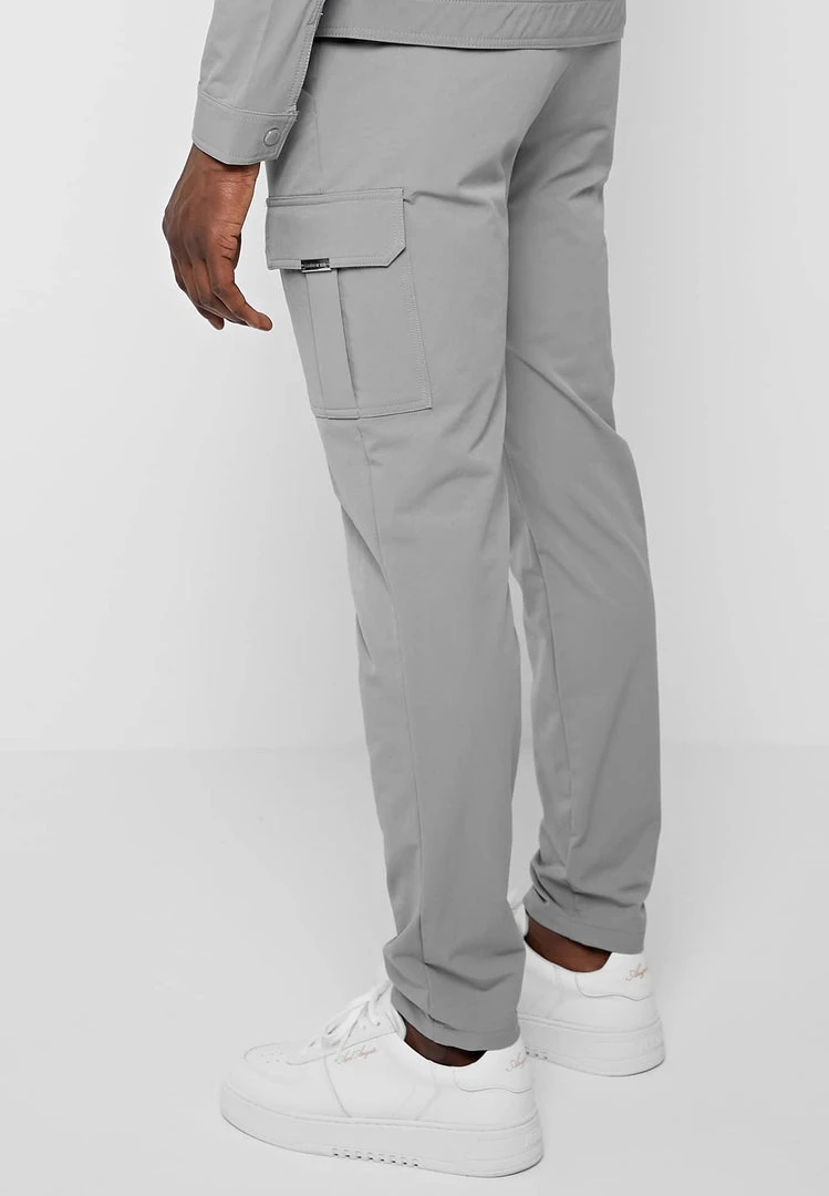 Man Casual Trousers Technical Cargo Pants - Light Grey